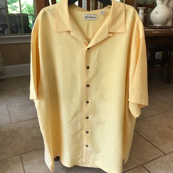 Caribbean Other - Caribbean Men’s Yellow Casual Button Down